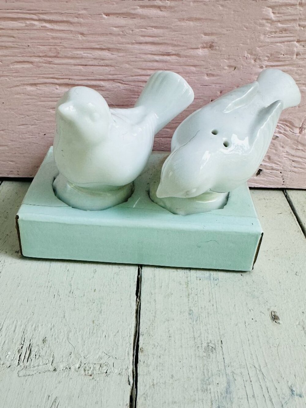 Target Home White Ceramic Bird Salt Pepper Shakers Set NWT Farmhouse Decor